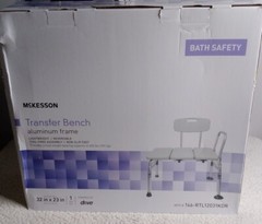 McKesson Bath Safety Transfer Bench Chair Aluminum 32″×23″ 400lb NEW