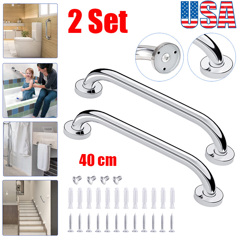 2 X 40CM Stainless Steel Grab Bar Bathroom Safety Handicap Shower Handle Support