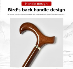 Handmade Wooden Walking Cane for Men and Women Ergonomic Wood Cane