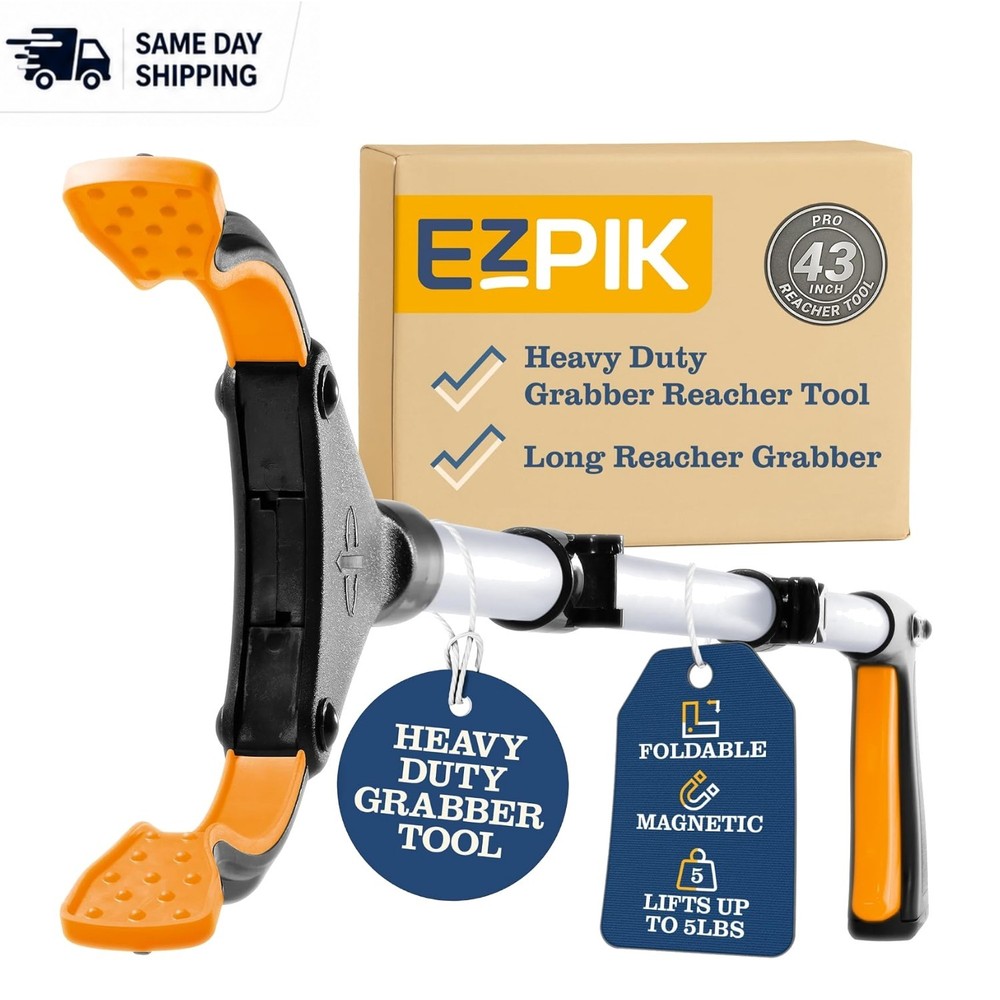 Lightweight 43″ Reacher Tool with Strong Magnet for Seniors – Easy Trash Pickup