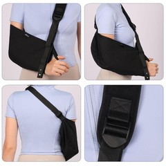 HKJD Arm Sling for Shoulder, Wrist, Elbow Injuries, One Size, Black