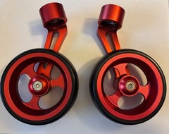 Pair (2) Single Sided Forks with 5/16′ Axles & (2) 4″ Caster Wheels