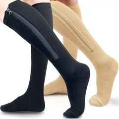 3 Pair Zippered Compression Socks 20-30mmHg Men Women Graduated Support Stocking