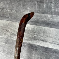 Natural Hardwood Walking Stick Cane Rustic Handcrafted Hiking Staff 33 Inch Bark