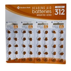 Member’s Mark Hearing Aid Batteries Size Format 312, 1.45 Volt, 40 Pack