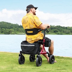 Walkers for Seniors, Rollator Walker with Seat, 4x 10″ Rubber Wheels All Terrain