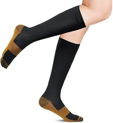 Men Women 15-20mmHg Knee High Compression Socks Calf Support Tube Stockings