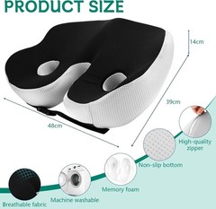 Orthopedic Memory Foam Seat Cushion for Tailbone, Sciatica, Prostate & Back Pain