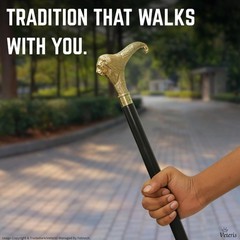 1 PCS Walking Cane Brass Lion Handle 38.5 Inch Decorative Wooden Stylish