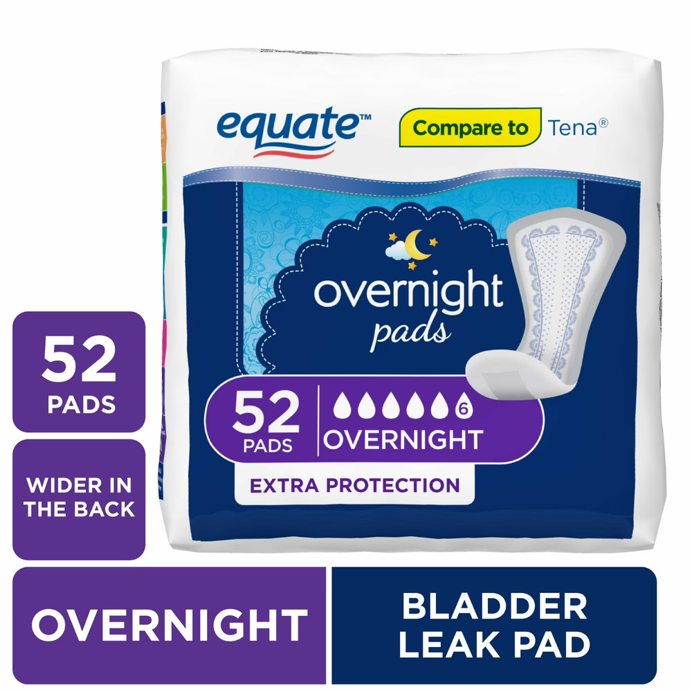 Women’S Ultimate-Regular Incontinence Pads, Overnight (52 Count)