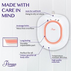 FIVONA OVER THE TOILET OVAL FOLDABLE SITZ BATH BASIN FOR SOAKING AND STEAMING