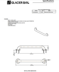 Glacier Bay 42 in. L 1 1/4 in. ADA Compliant Grab Bar in Brushed Stainless Steel