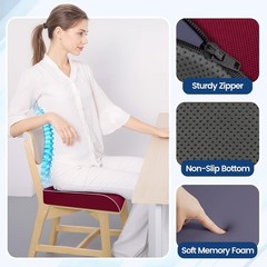 Versatile Memory Foam Seat Cushion – Tailbone Relief for Car, Office & Airplane