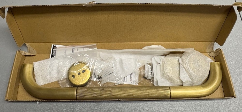 20″ Munzong Brass- Gold Shower Grab Bar Knurled Grip