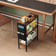 Yusong Small Narrow Side Table For Small Spaces Slim End Table Storage Bag Sofa