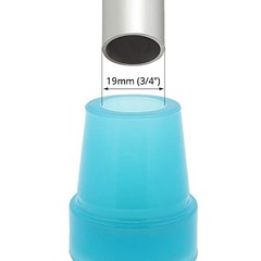 Pair Glow in The Dark Cane Tips 3/4 Inch 19mm Blue Replacement Rubber Ferrules