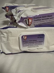 VGuard® Premium Adult Wipes – XLarge Unscented Non-Woven Fabric 8×12~10 Pkgs