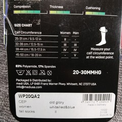 2 Pair CEP Compression Tall Socks Old Glory White Red Blue Recovery Size II New