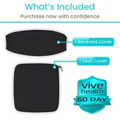 Vive Rollator Walker Seat and Backrest Covers – Removable Washable Black