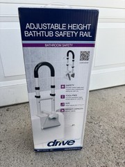 Drive RTL12036-ADJ Adjustable Clamp On Tub Safety Grab Handle Bar Shower Bathtub