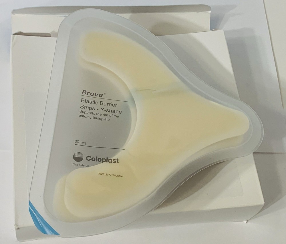 30 Coloplast BRAVA 120721 Elastic Barrier Strips Y Shape Ostomy Care Exp2026/06