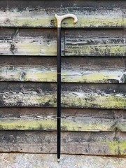 Vintage Brass Derby Head Handle Antique Victorian Wooden Walking Stick Cane Gift