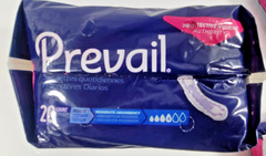 Prevail Daily Incontinent Pad Regular Moderate absorbency 60 Ct=3pk/20each