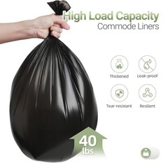 Commode Liners with Absorbent Pads, 100 Bedside Commode Liners and 40 Commode Pa