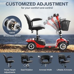 4 Wheels Mobility Scooter Power Folding Electric Wheel for All Terrain Travel US