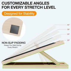 Calf Stretching Slant Board Wooden Incline Wedge for Foot Ankle Mobility Balance