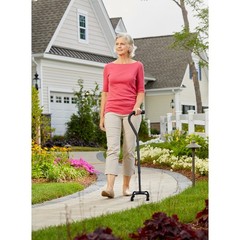 Adjustable Quad Cane Supports up to 250 Pounds Adjustable Height Black