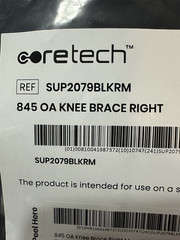 Coretech 845 OA Right Knee Brace Adjustable Support SUP2079BLKRM New
