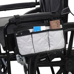 Wheelchair Side Bag Hang on Side Armrest Accessories Storage Pouch w/ Cup Holder