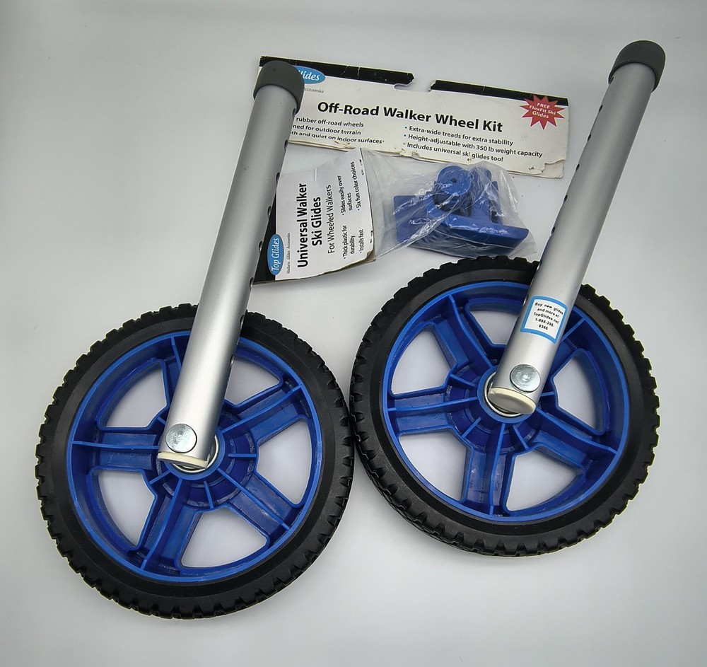 Blue Top Glides 8″ Off-Road Walker Wheel Kit with Flexfit Ski Glides Open Box