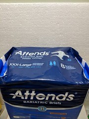 Attends Bariatric Briefs XXX-Large 70″-100″ 8 Pack New DD60 Advanced Dermadry