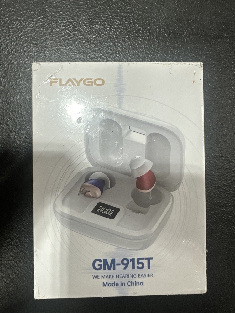 FLAYGO GM-915T Rechargeable In the Canal Hearing Aid Multicolor w/ Charging Case