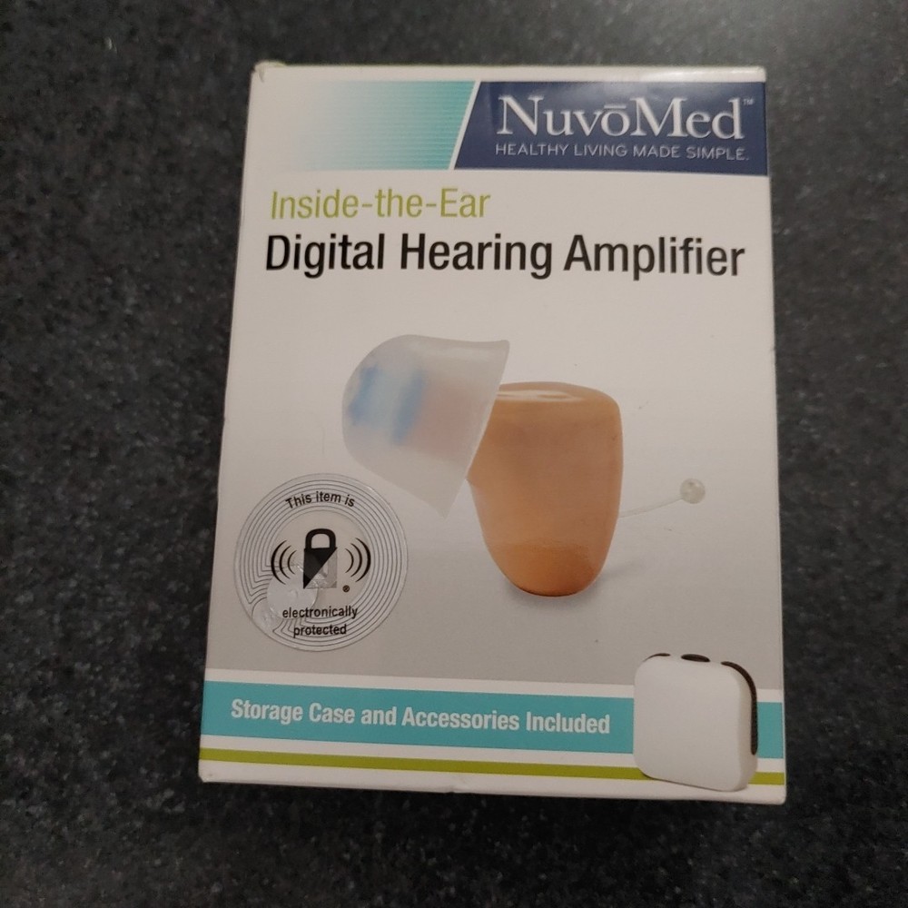 NuvoMed Inside-the-Ear Hearing Amplifier with Case (New & Sealed)