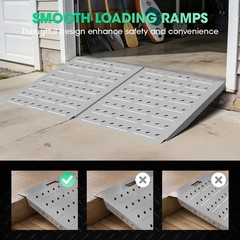 36″x24″ Shed Ramp Slivery Loading Ramp Alloy Loading Dock Ramp for Garages Barns