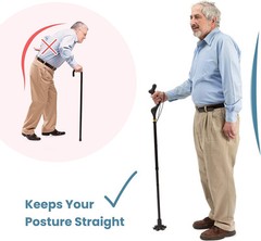 Adjustable 40 Inch Black Walking Cane Comfortable Lightweight Travel Walking …