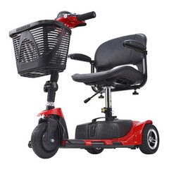 VEVOR 3-Wheel Folding Mobility Scooter for Seniors 12 Mile Range 265LBS Capacity