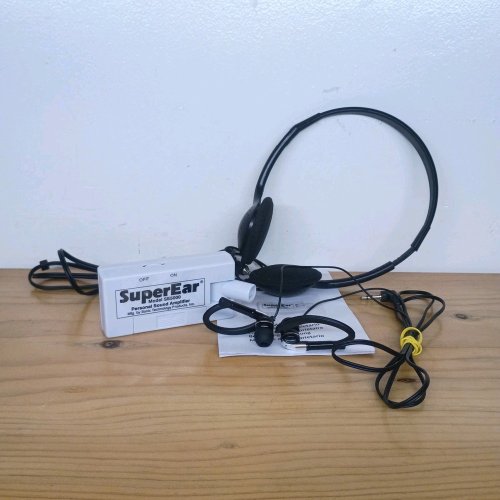 Super Ear SE5000 Personal Sound Amplifier – Sonic Technology – Unit & Headphones