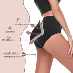 3 Pack High Absorbency Incontinence Underwear for Women Washable Leakproof Panti