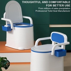 Portable Bedside Commode Toilet Elderly Disabled Commode Chair w/ Armrests 400kg