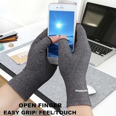 Arthritis Compression Gloves Open Finger Support Pain Relief Everyday Tasks New
