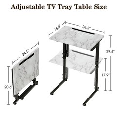TV Tray, Folding TV Dinner Table, Adjustable Small C-Shaped End Tray for Eati…
