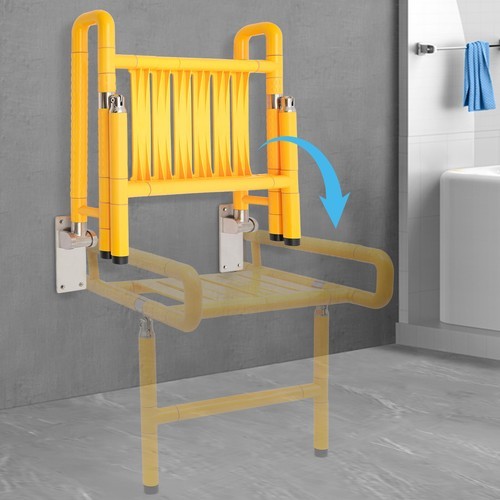 Wall Mounted Fold Up Bath Seat Shower Chair Folding Shower Seat Bathroom 440lbs