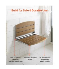 Uimoso Foldable Shower Seat Wall Mounted Folding Shower Bench 400LBS Capacity