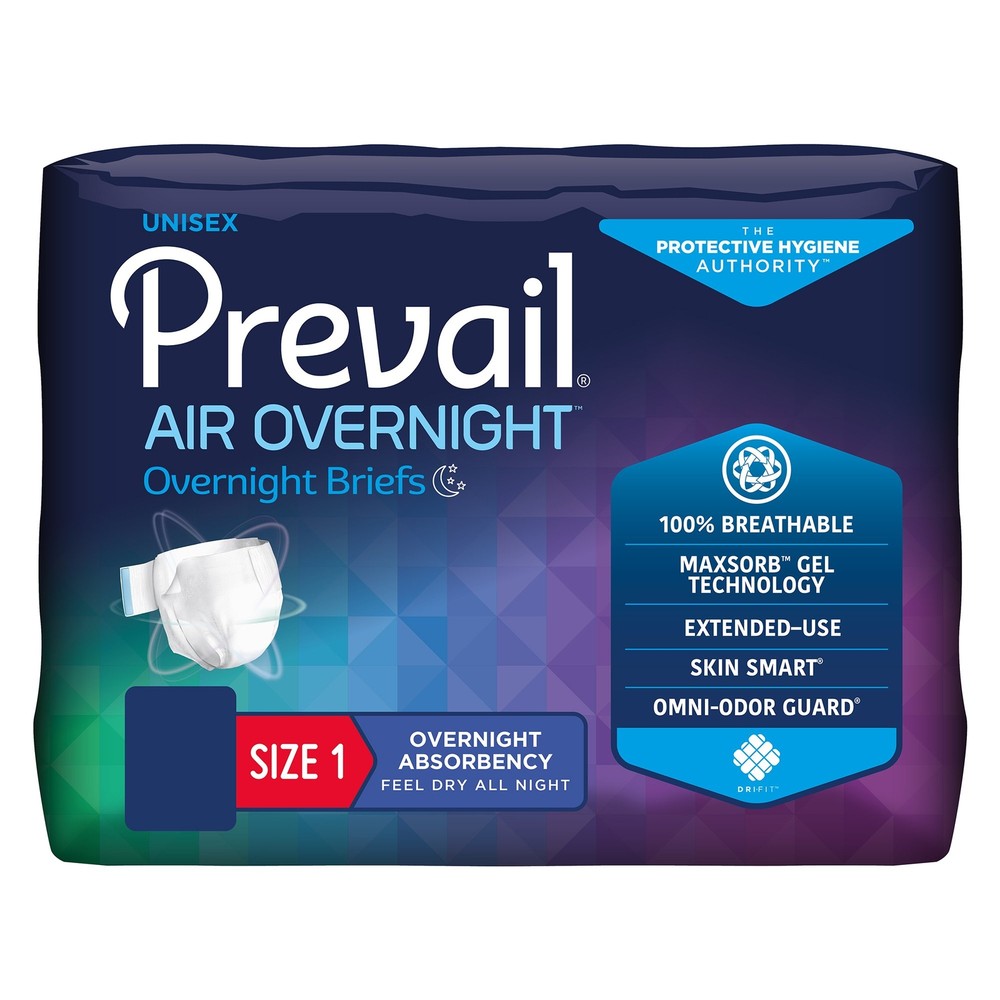 Prevail Air Overnight Incontinence Brief 1 Overnight NGX-012/1 80 Ct
