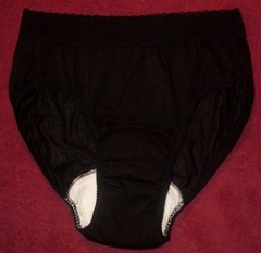 2 Pair Womens Black Size 9 / XL Incontinence High Leg Panty Cotton/Lycra USA
