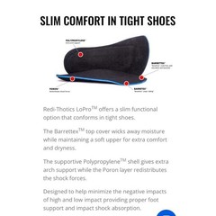 Redi-Thotics LoPro Orthotics Slim Arch Support Shoe Inserts Size C RT0425